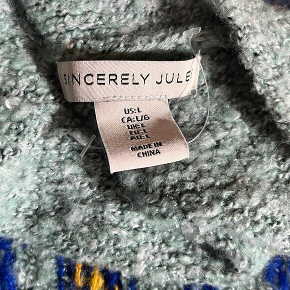 Sincerely Jules Cardigan‎ Sweater Womens Large Multicolor Knit Wool Blend Open - Picture 5 of 10